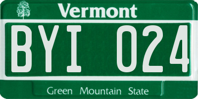 VT license plate BYI024