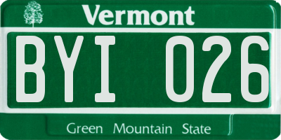 VT license plate BYI026