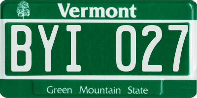 VT license plate BYI027