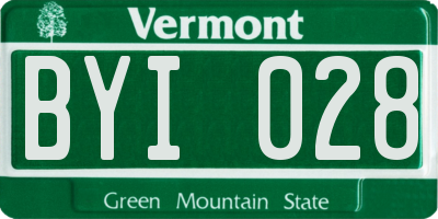 VT license plate BYI028