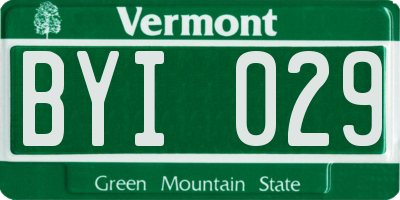 VT license plate BYI029