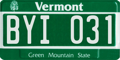 VT license plate BYI031