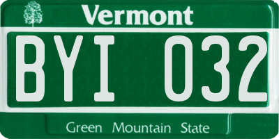 VT license plate BYI032