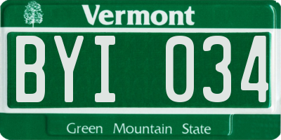 VT license plate BYI034