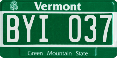 VT license plate BYI037