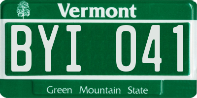 VT license plate BYI041