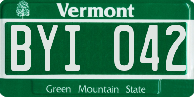VT license plate BYI042