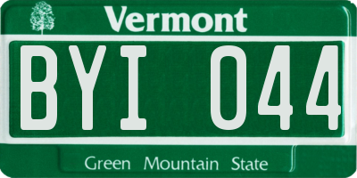 VT license plate BYI044