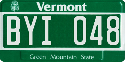 VT license plate BYI048