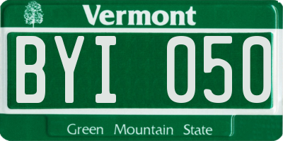 VT license plate BYI050
