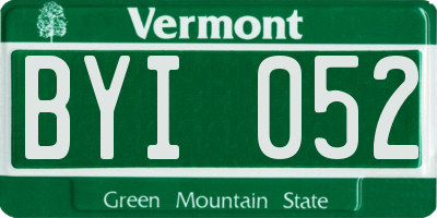 VT license plate BYI052