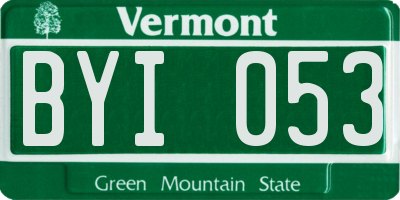 VT license plate BYI053