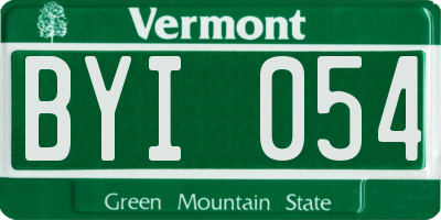 VT license plate BYI054