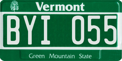 VT license plate BYI055