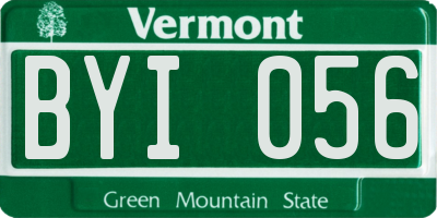 VT license plate BYI056