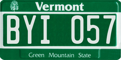 VT license plate BYI057
