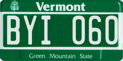 VT license plate BYI060