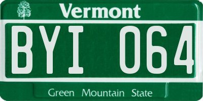 VT license plate BYI064