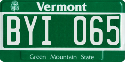 VT license plate BYI065