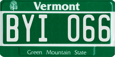 VT license plate BYI066