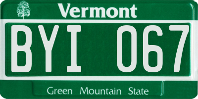 VT license plate BYI067