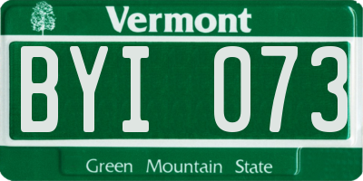VT license plate BYI073