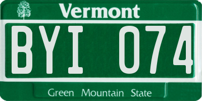 VT license plate BYI074