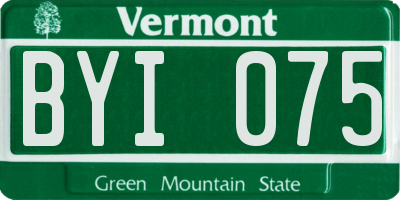VT license plate BYI075