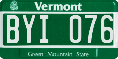 VT license plate BYI076