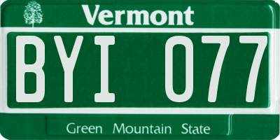 VT license plate BYI077