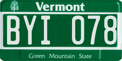 VT license plate BYI078