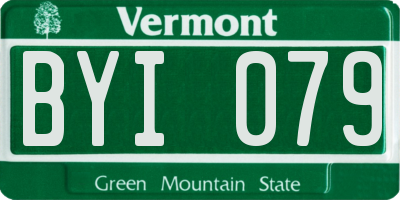 VT license plate BYI079