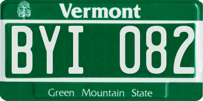 VT license plate BYI082