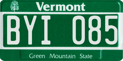 VT license plate BYI085
