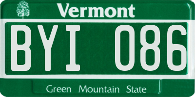 VT license plate BYI086