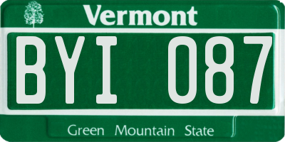 VT license plate BYI087