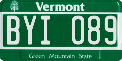 VT license plate BYI089