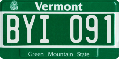 VT license plate BYI091