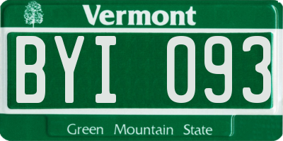 VT license plate BYI093