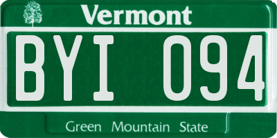VT license plate BYI094