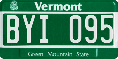 VT license plate BYI095