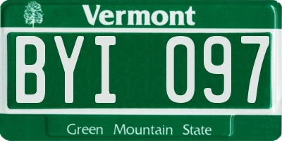 VT license plate BYI097