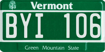 VT license plate BYI106