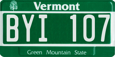 VT license plate BYI107