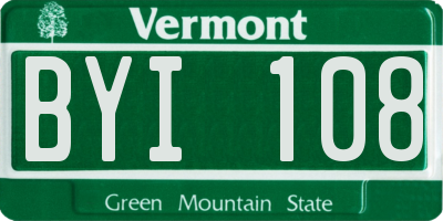 VT license plate BYI108