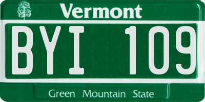 VT license plate BYI109