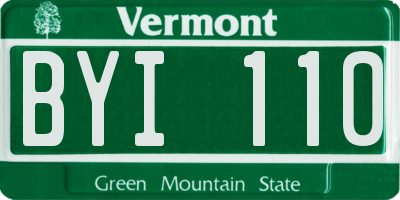 VT license plate BYI110