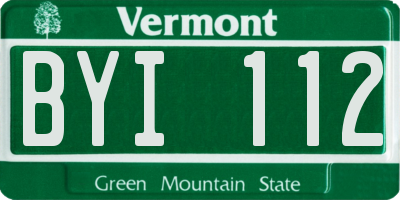 VT license plate BYI112