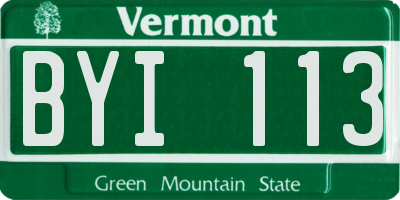 VT license plate BYI113