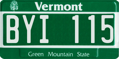 VT license plate BYI115